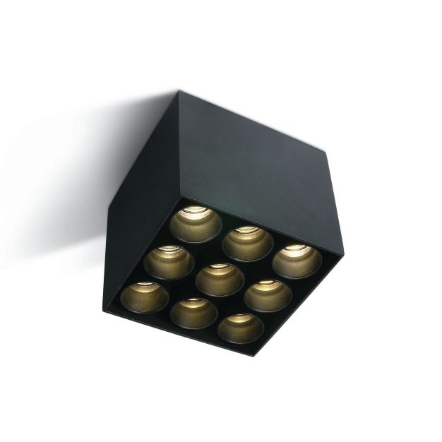 ONE Light Dark Light Ceiling Tubes - plafondverlichting - 9,5 x 9,5 x 8,4 cm - 20W LED incl. - zwart