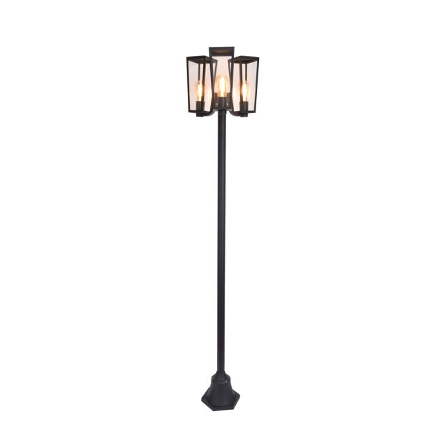Lutec Pine - lantaarnpaal - 35,3 x 35,3 x 198,6 cm - IP44 - zwart