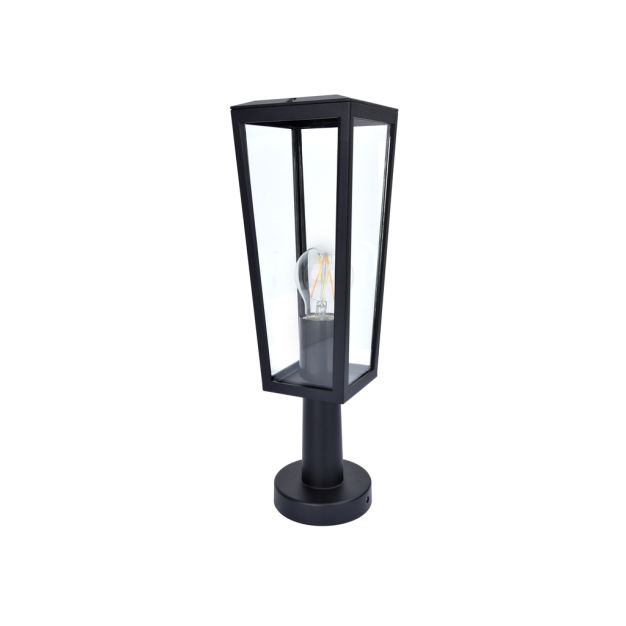 Lutec Pine - sokkellamp - 12,1 x 12,1 x 42,6 cm - IP44 - zwart