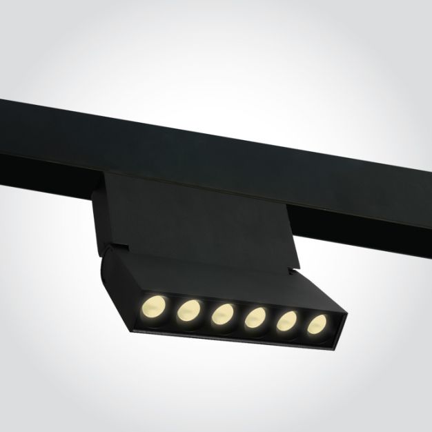 ONE Light magnetisch railsysteem MINI & MIDI - kantelbare linear - railspot - 12,6 x 2,5 x 12 cm - 10W LED incl. - zwart