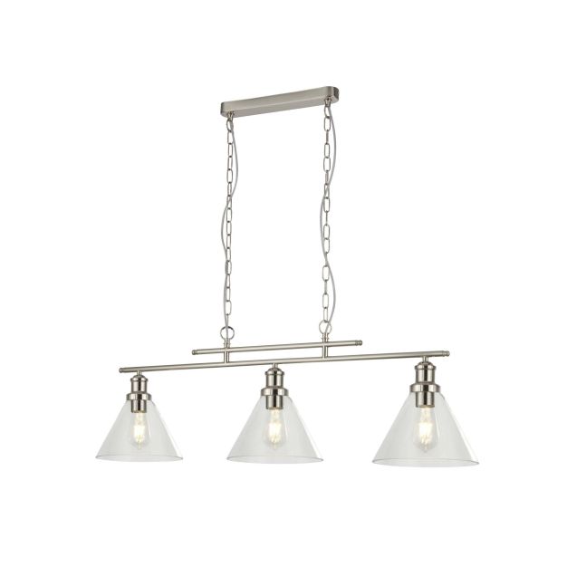 Searchlight Pyramid - hanglamp - 95 x 23 x 87 cm - satijn zilver