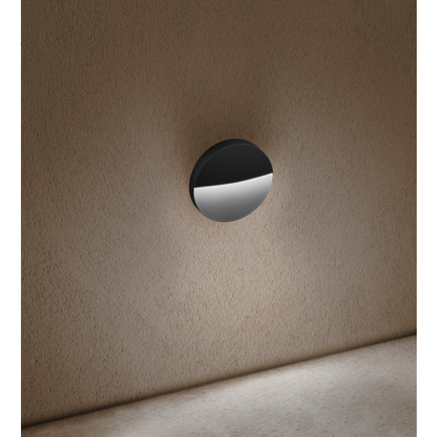 Century Italia Paseo - buiten wandverlichting - Ø 11 x 2,5 cm - 4W - IP54 - zwart