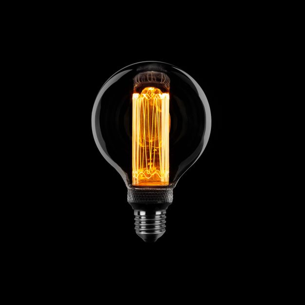 ETH LED Filament Globe - Ø 8 cm - E27 - 3 stappen dimbaar - 5W - 1800K – gerookt