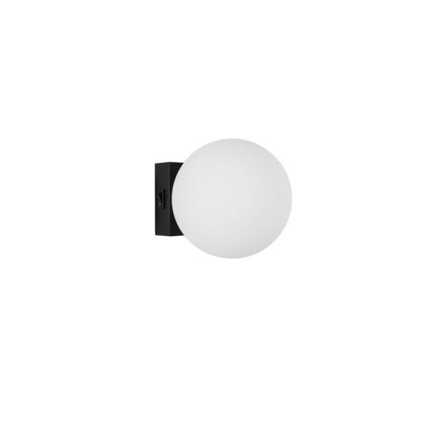 Nova Luce Joline - wandlamp - Ø 12,5 x 14,5 cm - 6W LED incl. - zandzwart en wit