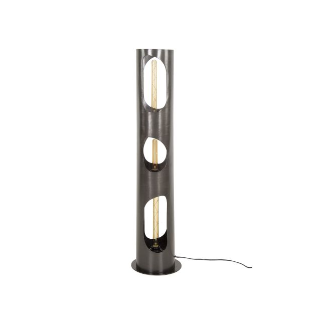 Vico Organic Cylinder L - vloerlamp - 111 cm - zwart nikkel