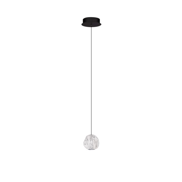 Nova Luce Ifos - hanglamp - Ø 10 x 180 cm - 6W LED incl. - zandzwart en chroomkleurig metaal