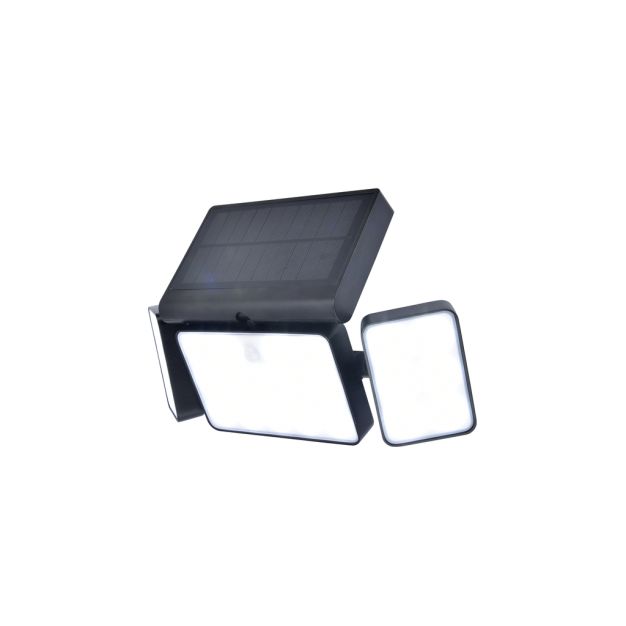 Lutec Tuda - buiten wandverlichting op zonne-energie met bewegingsmelder - slimme verlichting - Lutec Connect - 32,1 x 11,7 x 20,9 cm - 13W LED incl. - IP44 - zwart