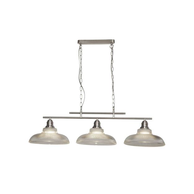 Searchlight Bistro III - hanglamp - 103 x 31 x 82 cm - satijn zilver