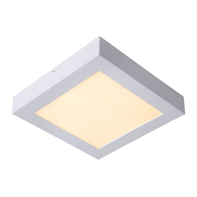 Lucide Brice-Led - plafondverlichting - 22 x 22 x 3,9 cm - 22W dimbare LED incl. - IP44 - wit