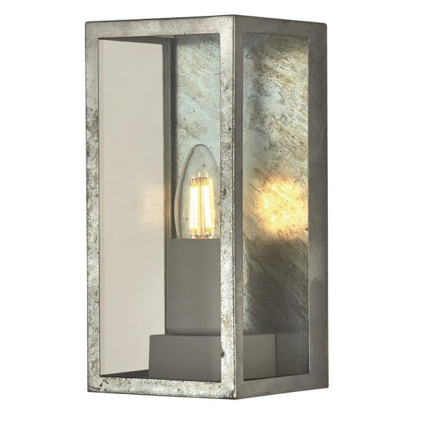 Searchlight Box II - buiten wandlamp - 11 x 11 x 24 cm - IP44 - gegalvaniseerd zilver