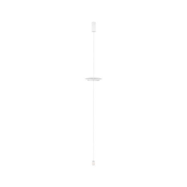 Nova Luce Olos - hanglamp - Ø 35 x 330 cm - 21W dimbare LED incl. - zandwit en chroom spiegel