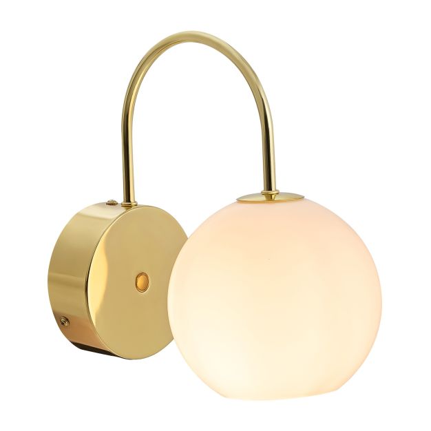 Nordlux Franca - wandlamp - Ø 13 x 22 cm - messing