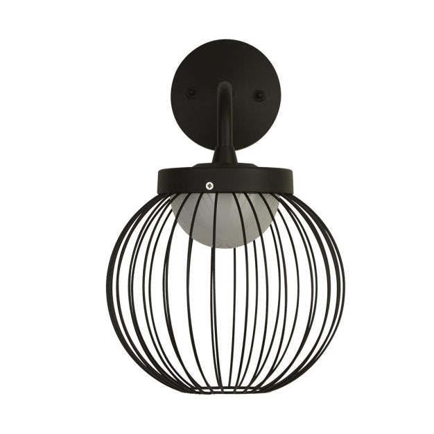 Searchlight Cabin - buiten wandlamp - 26 x 39 cm - 18W LED incl. - IP44 - zwart en opaal