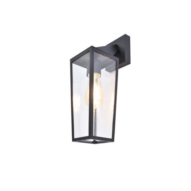 Lutec Pine - buiten wandverlichting - 12,2 x 18,7 x 40,2 cm - IP44 - zwart