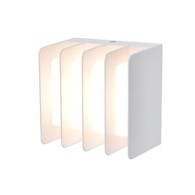 Lutec Gridy - buiten wandlamp - 7,4 x 11 x 11 cm - 14,5W LED incl. - IP54 - wit