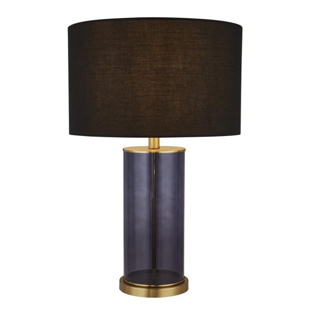 Searchlight Liberty - tafellamp - Ø 38 x 53 cm - blauw, messing en zwart