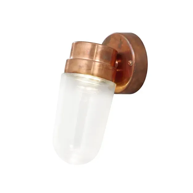 Konstsmide Vega - buiten wandlamp  - 11,5 x 18,5 x 24,5 cm - 8W dimbare LED incl. - IP54 - koper en transparant
