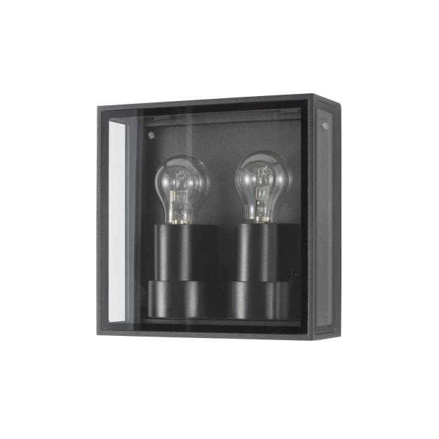 Nova Luce Sorren - buiten wandverlichting - 22 x 8,7 x 22 cm - IP65 - antraciet