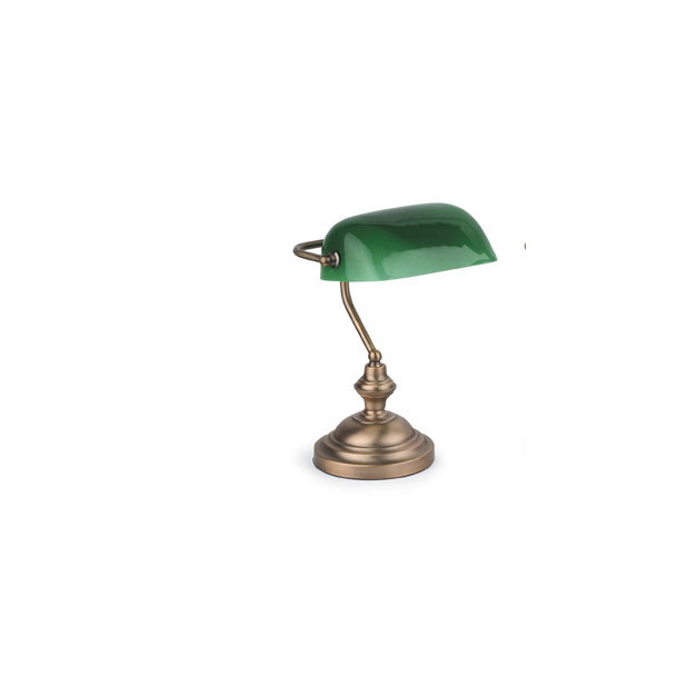 Faro Banker - bureaulamp - 26 x 20,5 x 37,5 cm - oud goud en groen