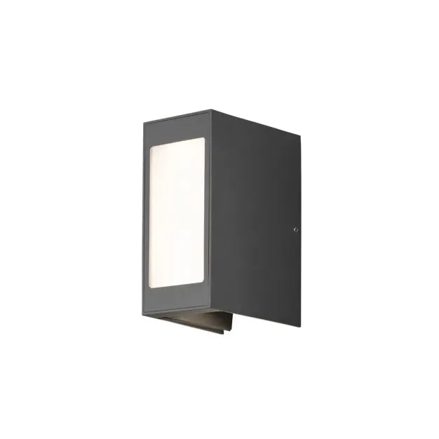 Konstsmide Cremona - buiten wandlamp - 8 x 13 x 17 cm - 9W LED incl. - IP54 - antraciet
