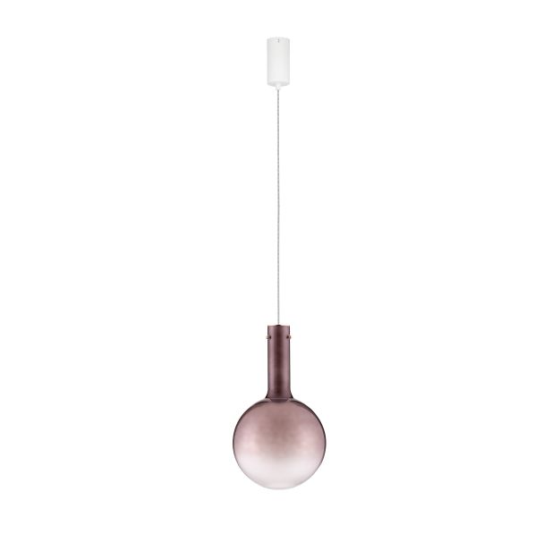 Nova Luce Nostos - hanglamp - Ø 25 x 170 cm - 6W dimbare LED incl. - bruin en goud