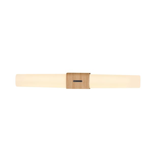 Nordlux Helva Double Basic - wandverlichting - 10,6 x 5,7 x 42,5 cm - 9W LED incl. - IP44 - houtfolie