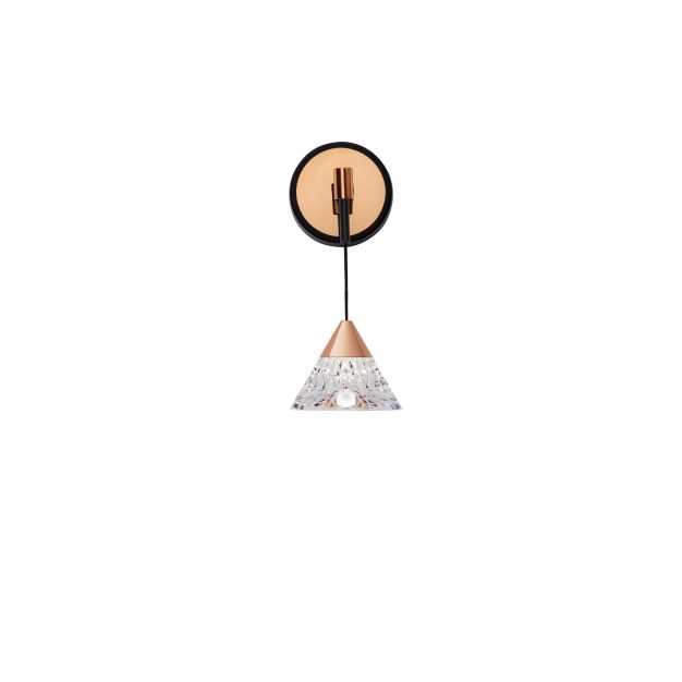 Nova Luce Paluz - wandlamp - Ø 10,5 x 26 cm - 7W LED incl. - mat zwart en roségoud