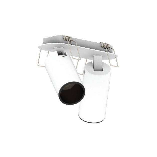 VK Lighting Coko - opbouwspot met inbouwrozet - 12,5 x 3,5 x 7,3 cm - Ø 60 mm opbouwmaat, 100 x 35 mm inbouwmaat - 2 x 6W LED incl. - wit