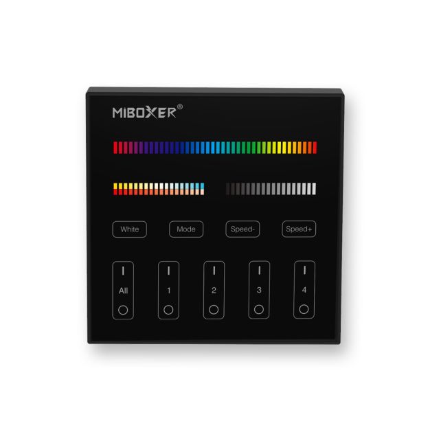 KLUS 4-zone magnetische wand afstandsbediening - RGB+CCT ledstrips - zwart