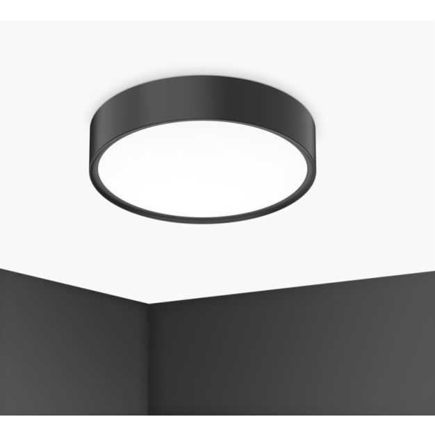 Century Italia Blanca Luxe - plafondlamp - Ø 40 x 7 cm - 24W LED incl. - zwart