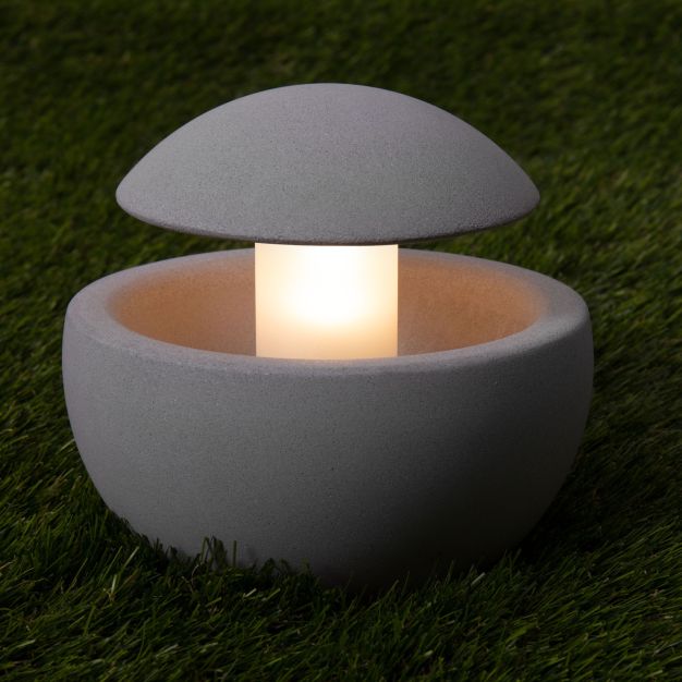 Nova Luce Minor - tuinpaal op piek - Ø 15 x 13,5 cm - IP65 - grijs