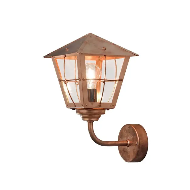 Konstsmide Fenix - buiten wandlamp - 21 x 25 x 39 cm - IP23 - koper en transparant