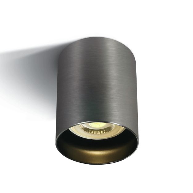 ONE Light GU10 Dark Light - opbouwspot 1L - Ø 6,8 x 9,5 cm - metaal grijs