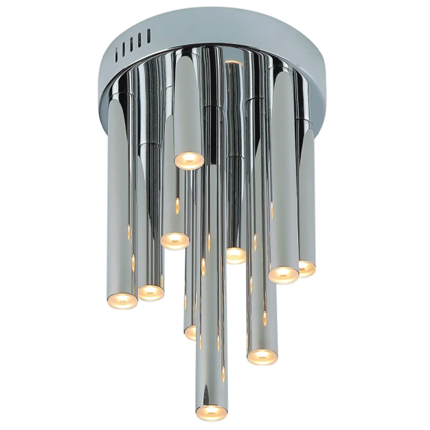 Maxlight Organic - plafondverlichting - Ø 20 x 34 cm - 10 x 1W dimbare LED incl. - chroom