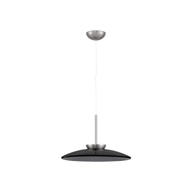 Nova Luce Esti - hanglamp - Ø 50 x 240 cm - 21W dimbare LED incl. - geborsteld nikkel en rokerig glas