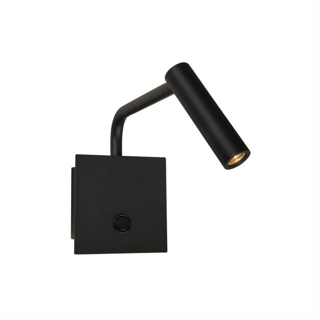 Nova Luce Sicily - wandlamp met schakelaar - 10 x 16 x 23 cm - 3W LED incl. - zwart