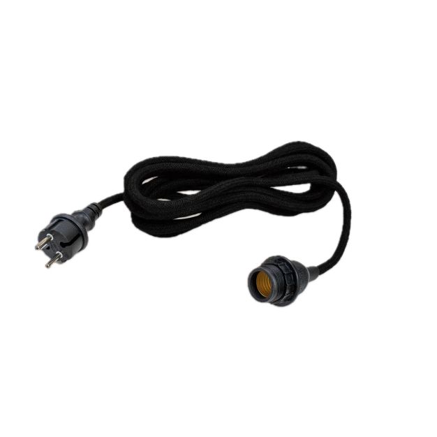 New Garden Arteixo - hanglamp met stekker - Ø 4,5 x 500 cm - IP54 - zwart