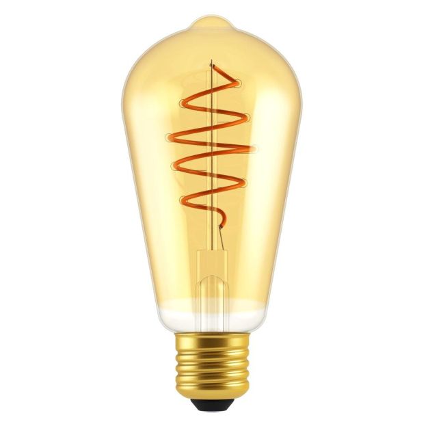 Nordlux LED filament lamp - Ø 6,4 x 10,9 cm - E27 - 5W dimbaar - 2200K - amber