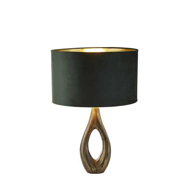 Searchlight Bucklow - tafellamp - Ø 40 x 46 cm - groen, antiek messing en goud