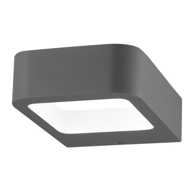 Nova Luce Acqua - buiten wandverlichting - 12 x 18 x 5 cm - 6W LED incl. - IP54 - donkergrijs