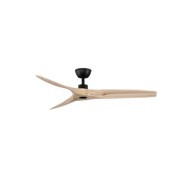 Nova Luce Arcadia - plafondventilator met afstandsbediening - Ø 132 cm - zwart en natuurlijk hout