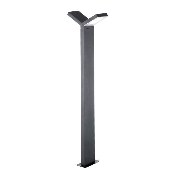 Nova Luce Park - tuinpaal - 12 x 22 x 80 cm - 2 x 6W LED incl. - IP54 - donkergrijs