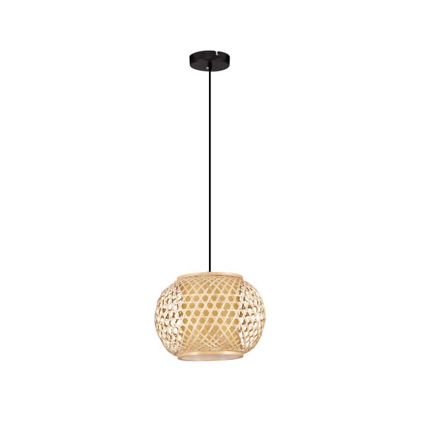 Nova Luce Asma - hanglamp - Ø 30 x 150 cm - rotan en zandzwart