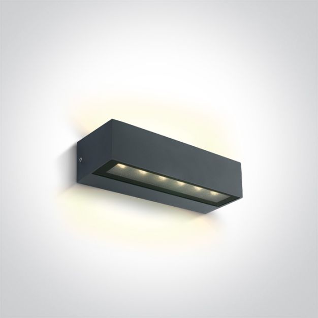 ONE Light Linear Outdoor Series Double Sided - wandlamp - 22,2 x 7 x 5 cm - 2 x 6W LED incl. - IP65 - antraciet