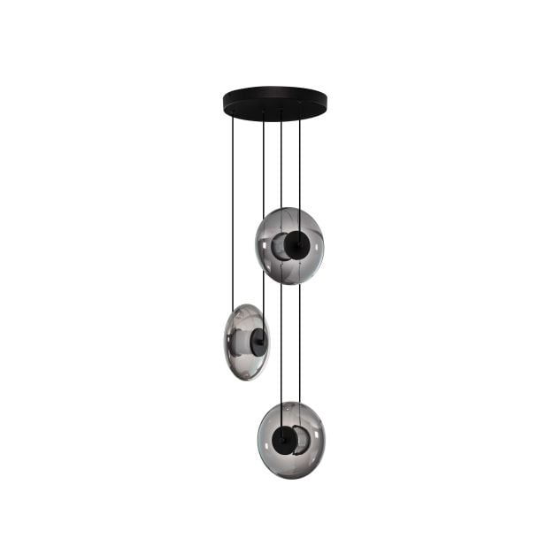 Nova Luce Ballet - hanglamp - Ø 35 x 169 cm - 24W dimbare LED incl. - zandzwart en rokerig grijs
