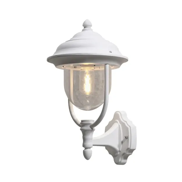 Konstsmide Parma Up - buiten wandlamp -  24 x 26 x 43 cm - IP43 - mat wit en transparant