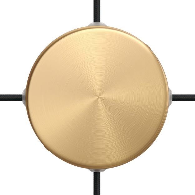 Creative Cables - cilindrische metalen rozet met 4 zijgaten - Ø 12 cm - goud