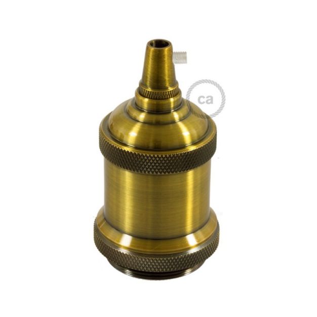 Creative Cables - E27-fitting met cilindervormige kabelhouder - Ø 5 x 7,2 cm - messing