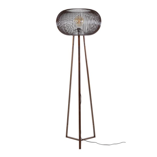 Vico 3 Leg Copper Twist - vloerlamp - 170 cm - koper