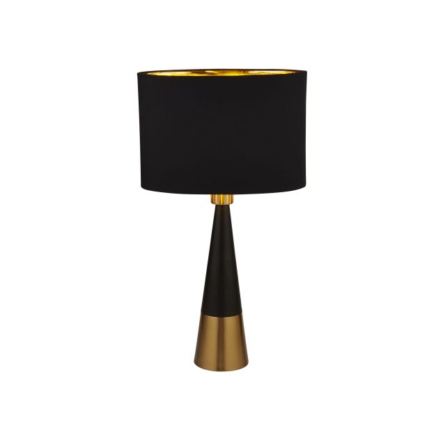 Searchlight - tafellamp - Ø 18,5 x 58 cm - zwart en goud